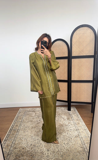 Lime pearl lace coord-Aleen - Fash Focused