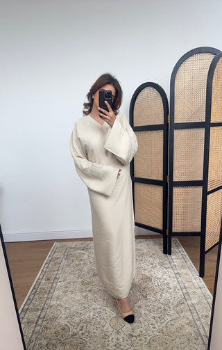 Cream wrap dress- Thea - Fash Focused