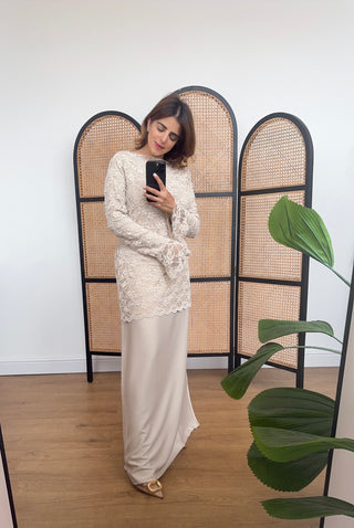 Beige lace dress- valentina