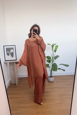 Rust Plus size chiffon coord- nalani