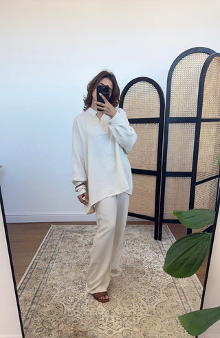 Cream ease coord set - iana - Fash Focused