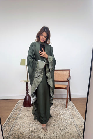 Olive frill kaftan -layana - Fash Focused