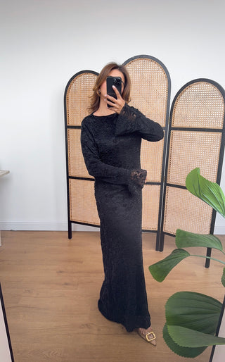 Black fully lined lace dress- alessia