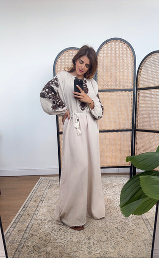 CREAM COTTON DRESS-YENA