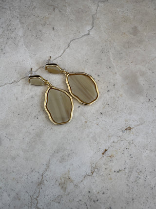 Ivory sand drop earrings - Fash Focused