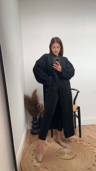 Canan Coatigan in Black - Fash Focused