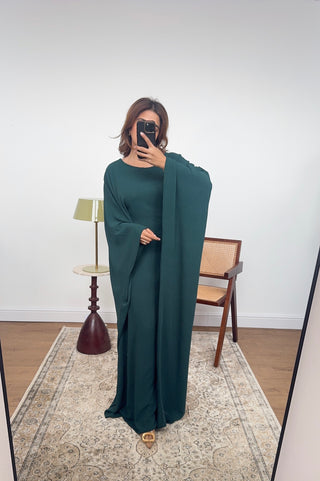 Emerald basic butterfly abaya- gia - Fash Focused