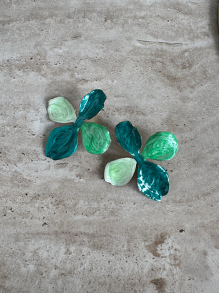 Emerald petal earrings