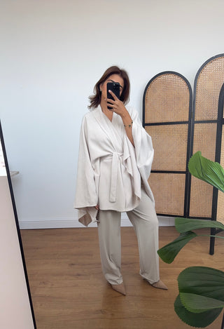 Ivory cape jacket- aya