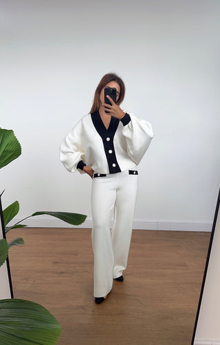 White cardigan coord - Eva - Fash Focused