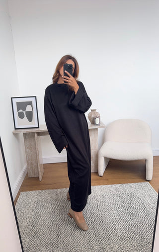 black high neck knit dress- ARA - Fash Focused