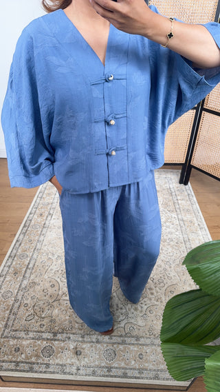 Blue leaf flow coord- fifi