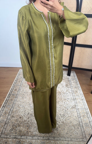 Lime pearl lace coord-Aleen - Fash Focused