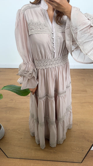 Nude  lace dress - Cora - Fash Focused