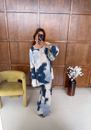 blue sky abstract print coord- saada