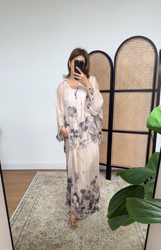 Black bloom silk skirt coord- viola - Fash Focused