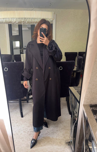 Black trench coat - Leta - Fash Focused