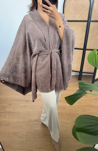 Taupe cape jacket- aya