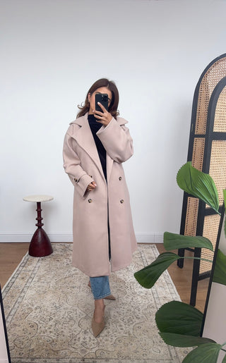 Beige collar coat- fina