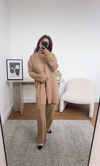 Kaia Three-Piece in camel - Fash Focused