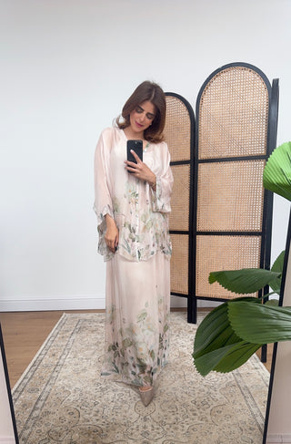 Sage bloom silk skirt coord- viola - Fash Focused