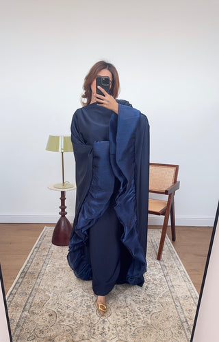 navy frill kaftan -layana