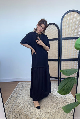 Black T shirt dress- vela - Fash Focused