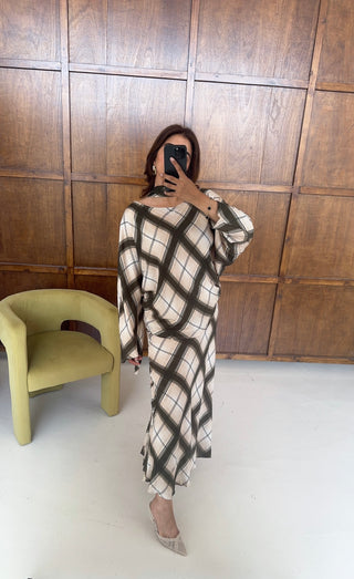 Olive Three piece check skirt set- harper