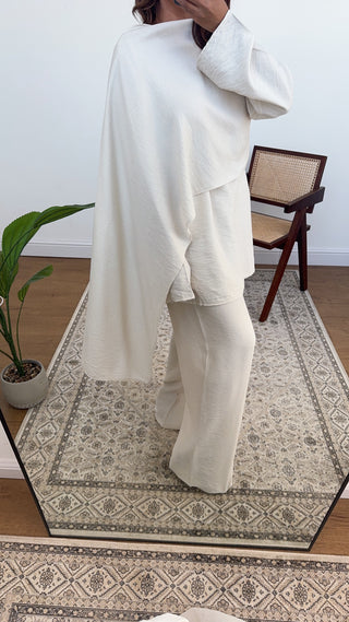 Cream scarf coord - saya - Fash Focused