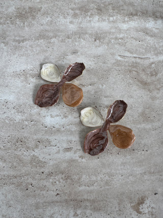 Brown petal earrings