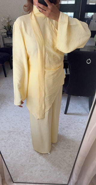 Lemon high neck wrap coord - kani