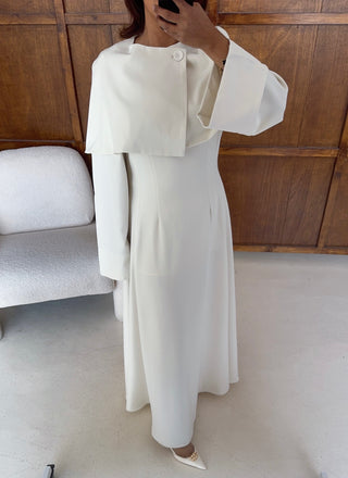 Ivory cape maxi dress- aurelia