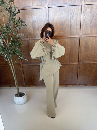 Sage embroidered two piece- hira - Fash Focused