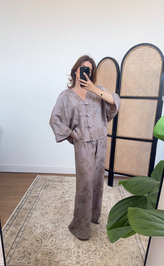 Taupe leaf flow coord- fifi - Fash Focused