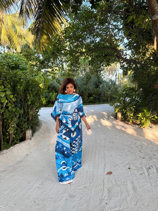 Blue mosaic printed coord- serafina