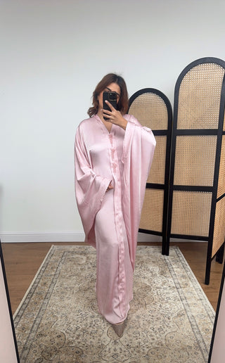 Pink butterfly kaftan with beadwork- ayma - Fash Focused