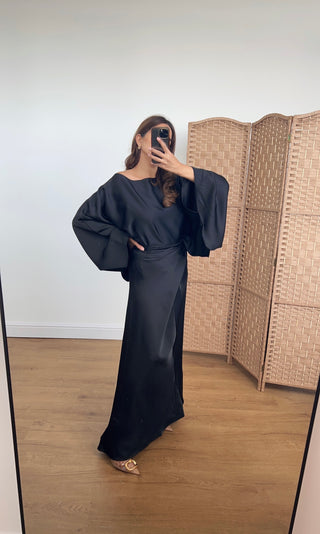 Renata wrap dress black