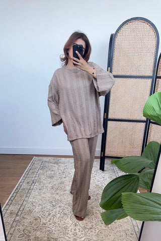 Taupe textured Coord - kaia - Fash Focused