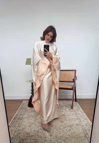 Cream frill kaftan -layana - Fash Focused