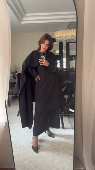 Black draped coord set- atheer