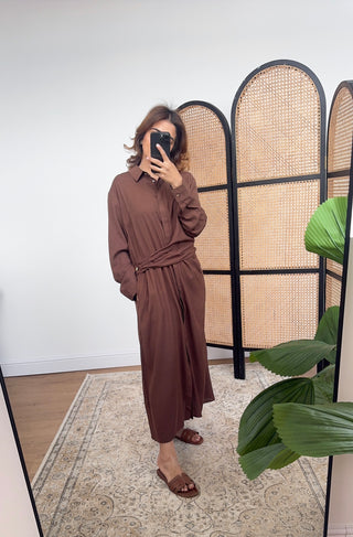 Chocolate shirt dress- sahi - Fash Focused