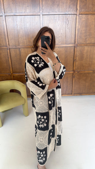 Black crochet cardigan - Florence