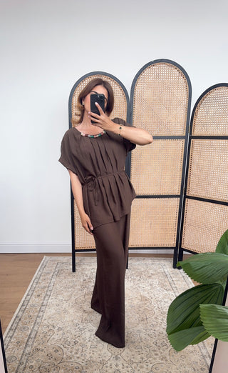 Chocolate brown coord set- ori