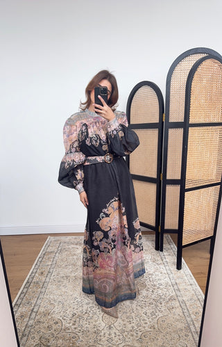 Black paisley dress- nadine - Fash Focused
