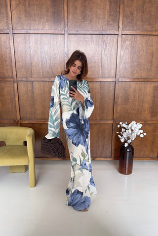 blue paradise floral maxi dress- shaba