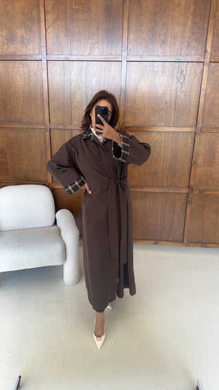 Coco check trench coat- elara