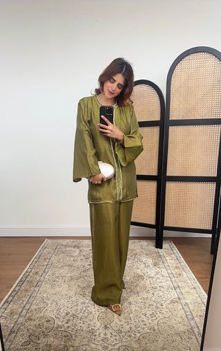 Lime pearl lace coord-Aleen - Fash Focused