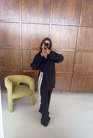 Black wrap over coord- Milan