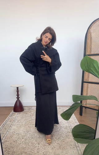 Black belted jacket- elise