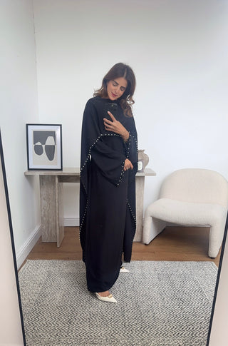 Black pearl cape dress- sisi - Fash Focused